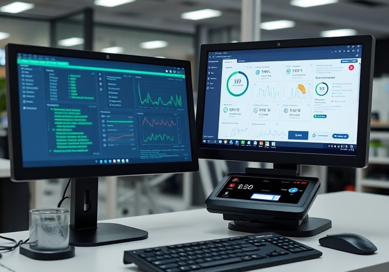 Development team working on terminal software